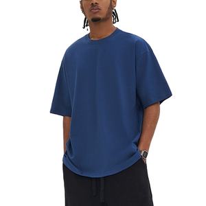 OEM เสื้อลำลองสตรีทแวร์สำหรับผู้ชาย, เสื้อยืดผ้าฝ้ายโอเวอร์ไซส์ระบายอากาศได้ดีโลโก้ออกแบบได้ตามต้องการ - Product Image 3