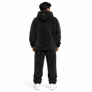 Conjunto de Sudadera con Capucha y Pantalones Deportivos de Felpa para Hombre, con Tela Suave y Acogedora, Diseño Cálido para Invierno, para Pedidos al por Mayor, ODM, OEM, EE. UU. - Product Image 4