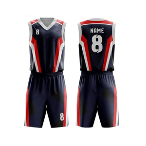 Custom Sublimated Basketball Jersey Set V-Neck Sleeveless Moisture Wicking Black Red White Team Uniform Adult Unisex - Product Image 2