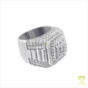 Anillo de lujo de plata 925 con diamante cuadrado cultivado en laboratorio para compradores mayoristas de joyería premium - Product Image 3