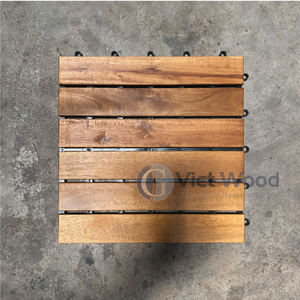 Planches de terrasse en bois d'acacia vietnamien antidérapantes et imperméables, dalles à emboîtement, design contemporain, finition mate, huilées - Product Image 3