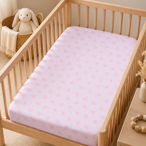 GOTS Certified Organic Cotton Crib Sheet | Custom Fitted Baby Mattress Cover Soft Breathable Nursery <b>Bedding</b> Premium Fabric Care - Product Image 1