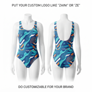 Bikini pour femmes de haute qualité 100% polyester avec taille haute, décolleté plongeant, boutons sur le devant, tissu respirant, logo personnalisé par transfert thermique - Product Image 1