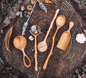 Cuillère à thé en bois, qualité alimentaire, bois naturel, cuillère à café et à sucre, outil de cuisine durable et écologique - Product Image 5
