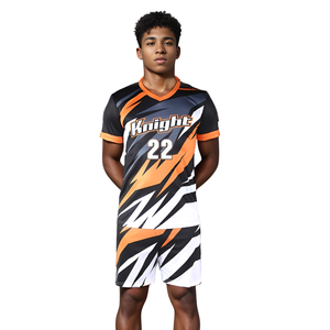 Custom Men's Volleyball Uniform Set Breathable Quick Dry Team Sportswear <b>Athletic</b> Jersey and Shorts for Training Competition - Product Image 2