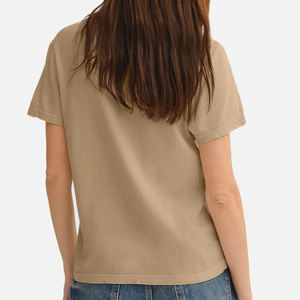 Camisetas de Algodón Orgánico para Mujer, Camisetas de Verano de Manga Corta para Mujer, Camisetas de Cuello Redondo para Mujer, Camisetas de Jersey - Product Image 4