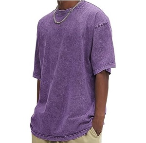 Men's <b>Purple</b> Solid Color Short Sleeve O-Neck Casual T-<b>Shirt</b> Regular Fit Breathable Jersey Knitted Cotton Top - Product Image 2