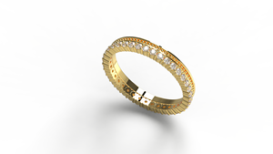 Vintage 18K Gold Miligrain Beaded Eternity Band Round Cut Diamond Micro Pave <b>Stacking</b> <b>Ring</b> Stackable Wedding <b>Ring</b> Gift for Women - Product Image 2