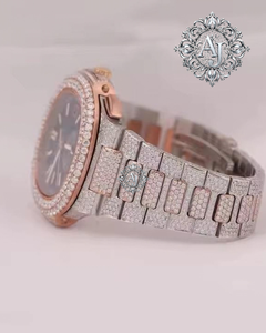 AFAR Jewels <b>Iced</b> <b>Out</b> Moissanite Quartz <b>Watch</b> Stainless Steel Bracelet Analog Date Display Luxury Hip Hop Wristwatch - Product Image 5