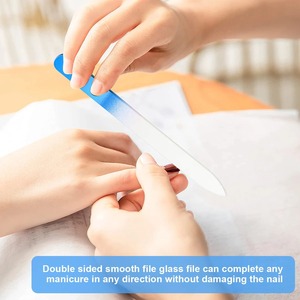 3pcs Crystal Glass Double Sided Nail <b>File</b> <b>Case</b> Washable Green 15cm 100 Grit Reusable Mini Nail Care Tool Straight Pattern - Product Image 4