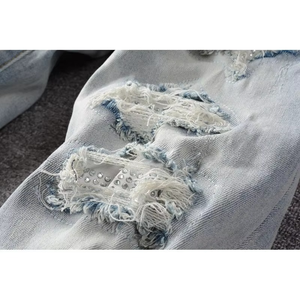Nouveau Jean en Denim Délavé et Respirant pour Homme, Tricoté Uni, Style Décontracté, Service OEM - Vente Flash - Product Image 5