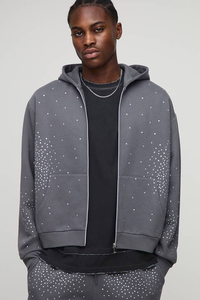 Sudadera con Capucha Unisex de Alta Calidad, Personalizada, de Felpa Francesa, con Cremallera Completa, Gruesa, de Algodón y Poliéster, Cortavientos y Transpirable para Invierno - Product Image 4