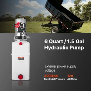 Unità Idraulica a Singolo Effetto da 6 Quarti per Pompa Ribaltabile, Pressione Massima di Scarico 3200 PSI, 0.91, Ricambi per Attrezzature di Movimentazione Materiali - Product Image 2