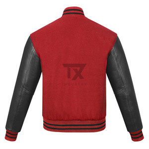 Varsity <b>Jacket</b> Men Black Wool <b>Leather</b> Sleeve Letterman <b>Jacket</b> Embroidered Logo Custom Baseball <b>Jacket</b> - Product Image 6