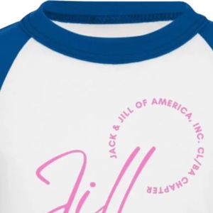 Jack and Jill White Royal Blue <b>Raglan</b> T Shirt Three Quarter Sleeve Graphic Crewneck Baseball Tee Casual Unisex <b>Top</b> for Events - Product Image 2