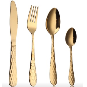 Ensemble de couverts modernes en acier inoxydable, finition miroir, cuillère, fourchette et couteau longs martelés, pour la maison, les restaurants, les mariages, la table à manger, personnalisable - Product Image 2