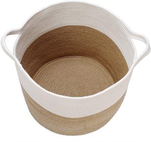 Panier de rangement tissé à la main de haute qualité, écologique, en corde de coton, pour ranger vêtements, jouets, accessoires mobiles, pour la maison et l'hôtel - Product Image 3