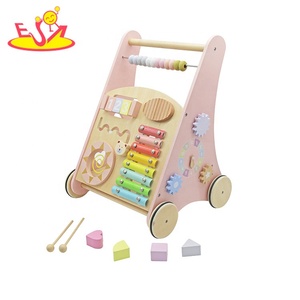 Educational <strong>Wooden</strong> Baby <strong>Walker</strong> with Activity Toys - <strong>Push</strong> <strong>Along</strong> Learning Toy for Toddlers W08J001H-2 - Product Image 1