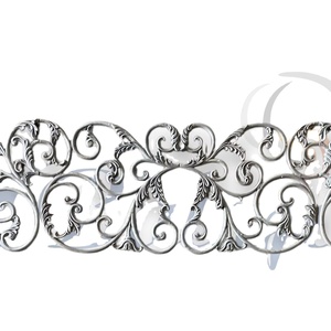 Rampe d'escalier de balcon en fonte robuste, décorative et architecturale, style Royal Moderne, gris naturel, hauteur 24 pouces, résistante aux intempéries - Product Image 1