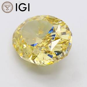 Diamant ovale jaune vif fantaisie de 2,00 carats, cultivé en laboratoire CVD, certifié IGI, clarté VS2, pour la fabrication de bijoux - Product Image 2