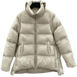 Veste matelassée noire en PU pour femme et homme, col montant, fermeture éclair, longueur courte, hiver, décontractée, imperméable, coupe ajustée - Product Image 2