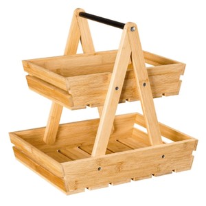 Soporte rústico de madera de 3 niveles para servir, bandeja de madera para masa, soporte escalonado para exhibir pasteles y repostería, centro de mesa, soporte para platos de comida - Product Image 6
