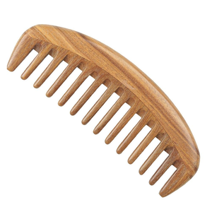 Peine de madera de dientes anchos para desenredar, anti-frizz, de madera natural, para ocasiones de Diwali y de condolencias - Product Image 5