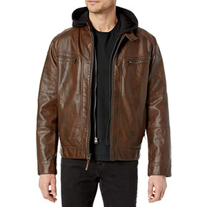 Chaqueta de moto personalizable, chaqueta con capucha de corte ajustado, chaqueta para hombre con cierre de cremallera, chaqueta de cuero personalizable - Product Image 5