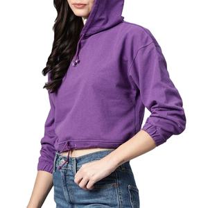 Sudadera Corta con Capucha para Mujer, 100% Algodón, Diseño Frontal con Logotipo Personalizado, Precio Bajo, Ropa de Mujer con Logotipo Personalizado - Product Image 2