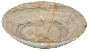 Bol en onyx artisanal, bol décoratif en pierre, bol d'appoint de luxe, bol en pierre naturelle fait main, prix de gros premium - Product Image 5