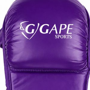 Guantes de Sparring MMA Personalizados de Cuero PU con Palma Abierta para Entrenamiento de Kick Boxing, Artes Marciales y Grappling, Color Violeta Púrpura - Product Image 4