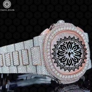 Charm Jewells Montre mécanique de luxe en acier inoxydable, cadran analogique de 40 mm, verre, fermoir pliant unisexe, date automatique, résistante à l'eau 10 ATM - Product Image 2