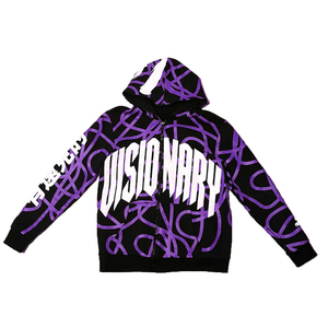 Sudadera con capucha y cremallera completa de felpa francesa, ligera, con logo personalizado estampado en relieve y diseño integral. - Product Image 2