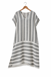 Robe Kaftan en Coton Teint Fil à Fil pour Femme, Style Bohème, Manches Chauve-Souris – Fabricant - Product Image 2