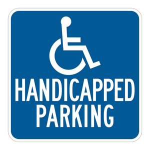 Panneau de stationnement pour personnes handicapées Brady en métal, 18x18 pouces, pour usage intérieur/extérieur - Product Image 3
