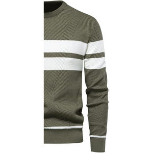 เสื้อสเวตเชิ้ตคอกลมผู้ชาย พรีเมียม ผ้าฝ้ายถักนิต 100% ระบายอากาศได้ดี เป็นมิตรกับสิ่งแวดล้อม ดีไซน์ลายนูนพิมพ์ลายด้านหน้า สีพื้น - Product Image 4