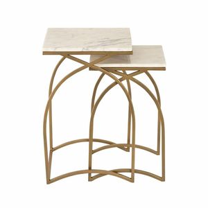 Elegant Iron Nesting Table With Modern Metallic Finish For Contemporary Coffee Table Decoration Ideas - Product Image 2
