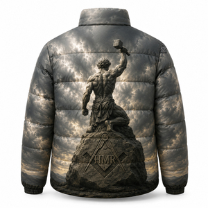 Veste matelassée d'hiver pour homme de haute qualité, en toile sublimée, style Maçonnique Héritage, pour la Fraternité et les Vêtements Grecs - Product Image 5