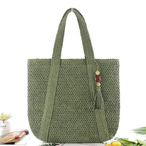 Sac fourre-tout japonais en raphia tissé à la main, sac de plage d'été léger, sac à bandoulière tendance, vente en gros, exportation - Product Image 4