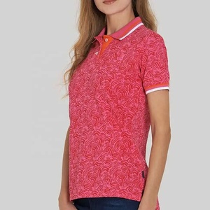 เสื้อโปโลผู้หญิงเสื้อโปโลแขนสั้นผ้าฝ้ายทำจากผ้าฝ้าย100% ชุดลำลองสีตามสั่ง - Product Image 2