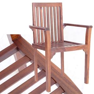 เก้าอี้ซ้อนไม้อะคาเซียสำหรับสวนหรือสวนเฟอร์นิเจอร์ซ้อนกันได้สไตล์ยุโรป - Product Image 5
