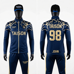 TAISON SPORTS Unisex <b>Roller</b> Skating Training Suit 300 GSM Premium Interlock Polyester Navy Gold Panel Design Custom Sublimation - Product Image 1