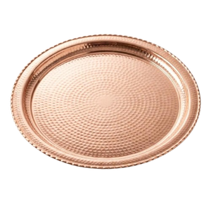 Plateau de service ovale en cuivre gaufré vintage - Plateau décoratif en métal pour coiffeuse et table basse pour la décoration intérieure (vente en gros) - Product Image 5