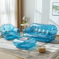 Sofá Cama Inflable Plegable de PVC Transparente Clásico de Una Plaza para Adultos, Ideal para Gimnasio, Escuela, Diseño Moderno y Elegante para Apartamentos