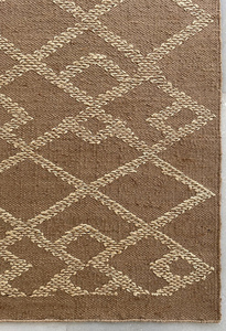 AISHA FABS CRISS CROSS Alfombra Rectangular Moderna Hecha a Mano de Yute 100% Indio, Grande, de Tejido Plano, Tipo Dhurrie, Ligera, Estilo Rompecabezas, Juego de Alfombras para Área - Product Image 2