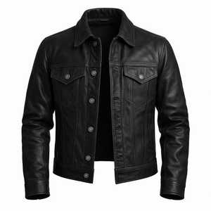 Veste en cuir pour homme, véritable peau d'agneau, style classique vintage, vestes en cuir pour hommes - Product Image 4