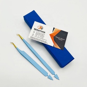 แหนบขนตาทำจากสเตนเลสขนาดเล็กสำหรับต่อขนตาพร้อมพิมพ์โลโก้ - Product Image 3