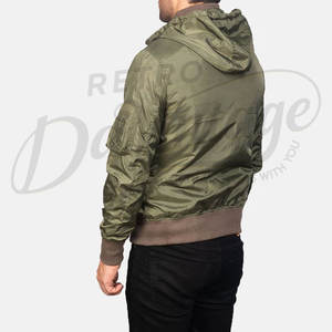 Veste d'hiver matelassée de qualité supérieure pour homme, couleur vert olive, avec capuche, rembourrée, coupe-vent, thermique, style décontracté - Product Image 2