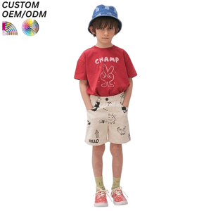 T-shirts amples rayés et colorés pour enfants, personnalisés ODM, en coton, à col rond, à manches courtes, décontractés, écologiques, pour garçons en bas âge, été - Product Image 1