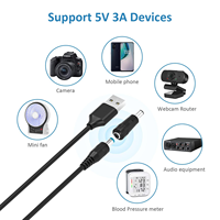 Câble d'alimentation universel 5V DC, cordon de charge USB vers DC avec 13 adaptateurs pour webcam, routeur, enregistreur, haut-parleur Bluetooth
